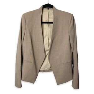 Theory Women's Lanai Urban Tan Open Front Jacket Long Sleeve Solid Size 10